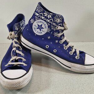 Converse Chuck Taylor AllStar Fair Isle Snowflake Sweater Hightops Women 8/Men 6